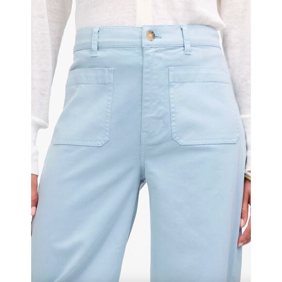 Madewell The Emmett Wide Leg Pant Patch Pocket Blue Horizon High Rise US 26 NWT - Picture 5 of 16